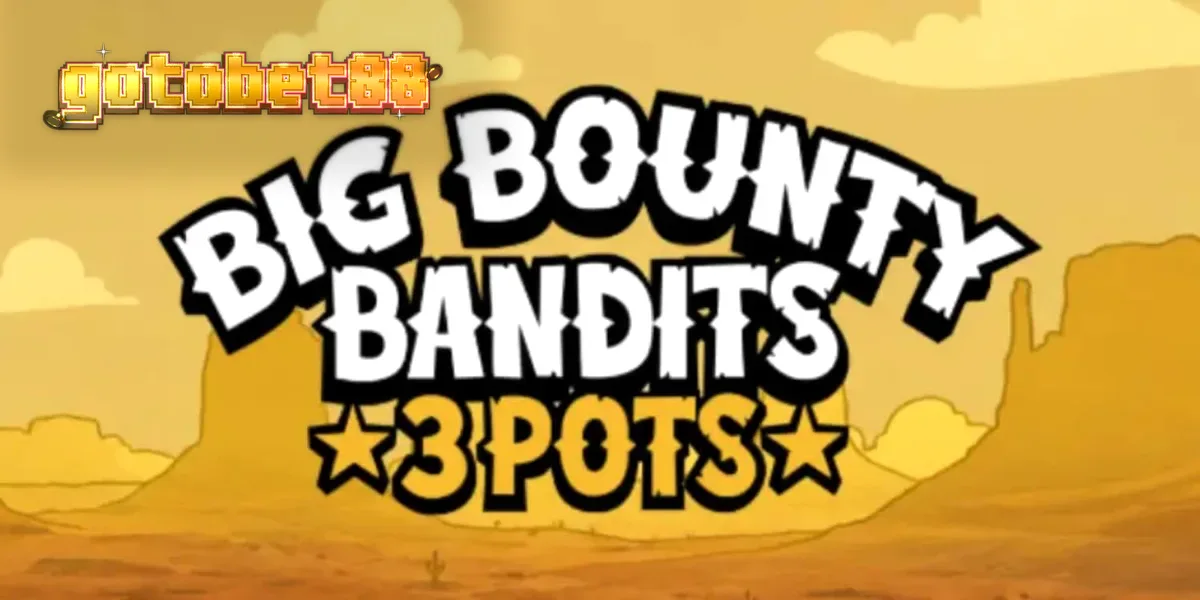Tampilan visual slot Big Bounty Bandits: 3 Pots dengan gaya animasi rubber-hose.